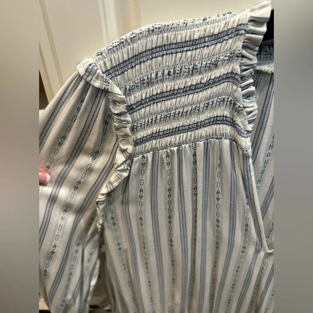 Paige Kylenn long sleeve tie waist flounce hem striped dress size Large- MINT - Picture 2 of 11